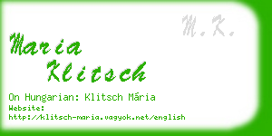maria klitsch business card